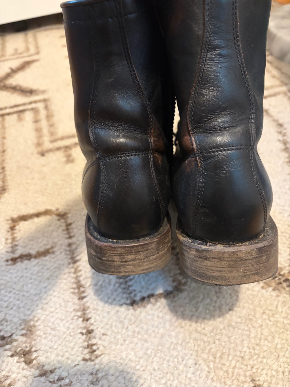 Freebird Manchester SIZE 8 Black Leather Lace-Up Combat Bootie with Side Zipper - Picture 5 of 10